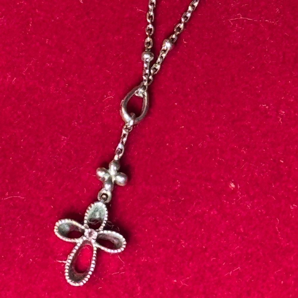 Folli Follei two necklaces Silver and Gold Cross and heart Necklace  925 silver. - Picture 4 of 16